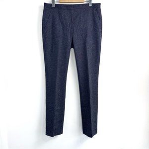 Theory Rosel Blue Dashed Wool Straight Leg Pants Trousers Size 10